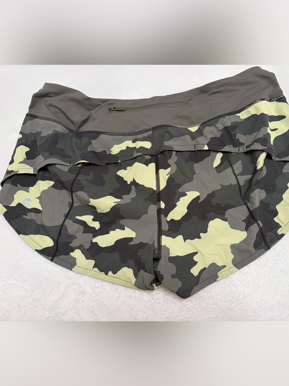 lululemon athletica Olive Camo Run Shorts